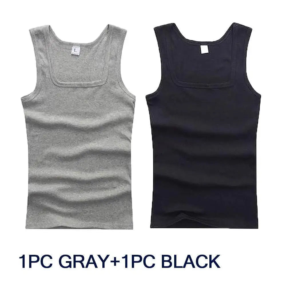 Casual Men Vest Cool Fitness Vest Sleeveless Tops Undershirt Plus Size Men Clothing Tank Tops Summer Black White Gray Vest Male