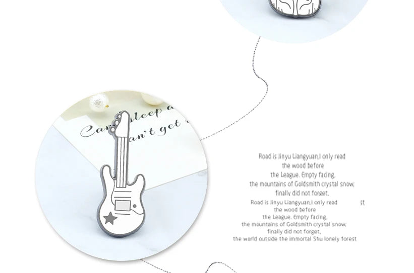 Cool Violin Enamel Pins Elegant Piano Accordion Bass Instrument Brooches Musician Shirt Lapel Pin Badges Jewelry for Music Lover