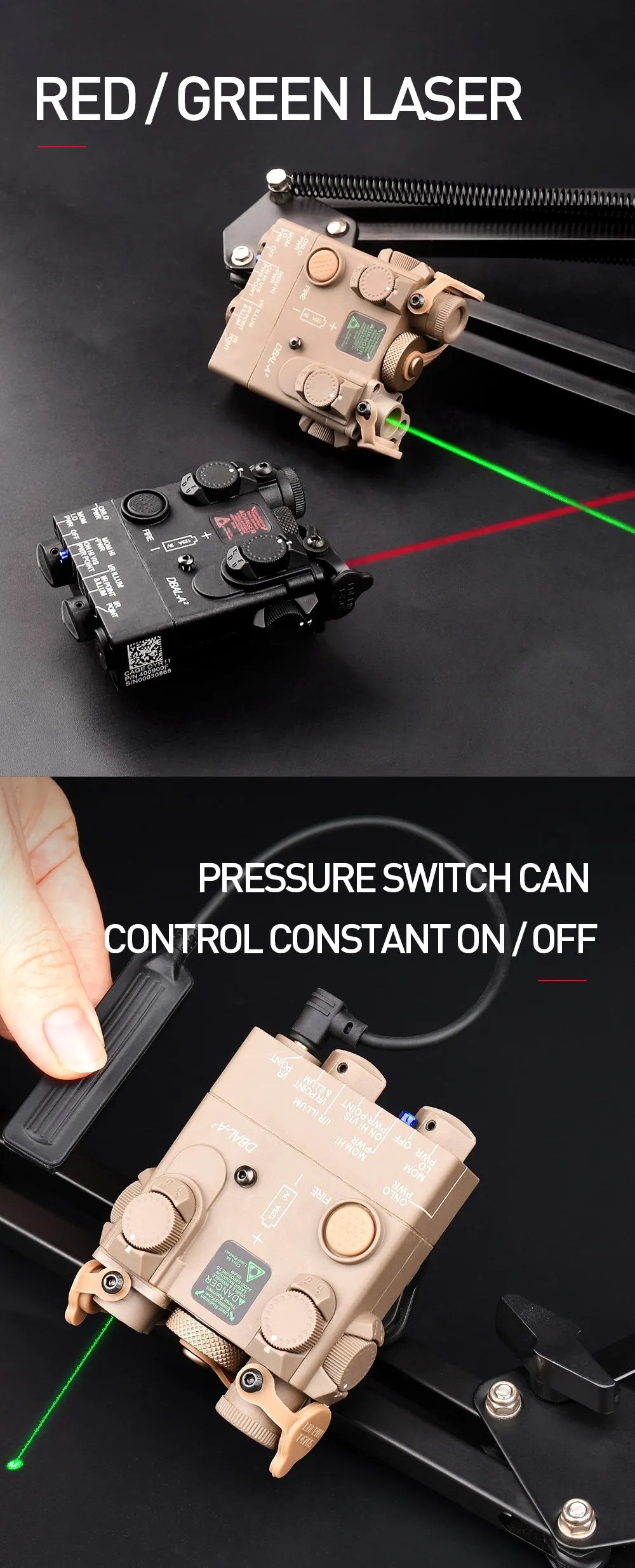 WADSN Tactical DBAL Red Dot Indicator Dbal A2 Green Pointer Singal Laser Airsoft DBAL-A2 Hunting Scout Light Fit 20mm Rail