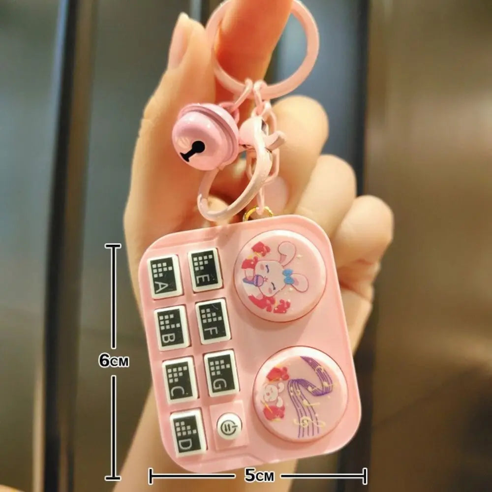 Key Chain Musical Instrument Pendant Keychain Plastic Mini Electronic Keyboard Keychain Backpack Ornament Birthday Gift