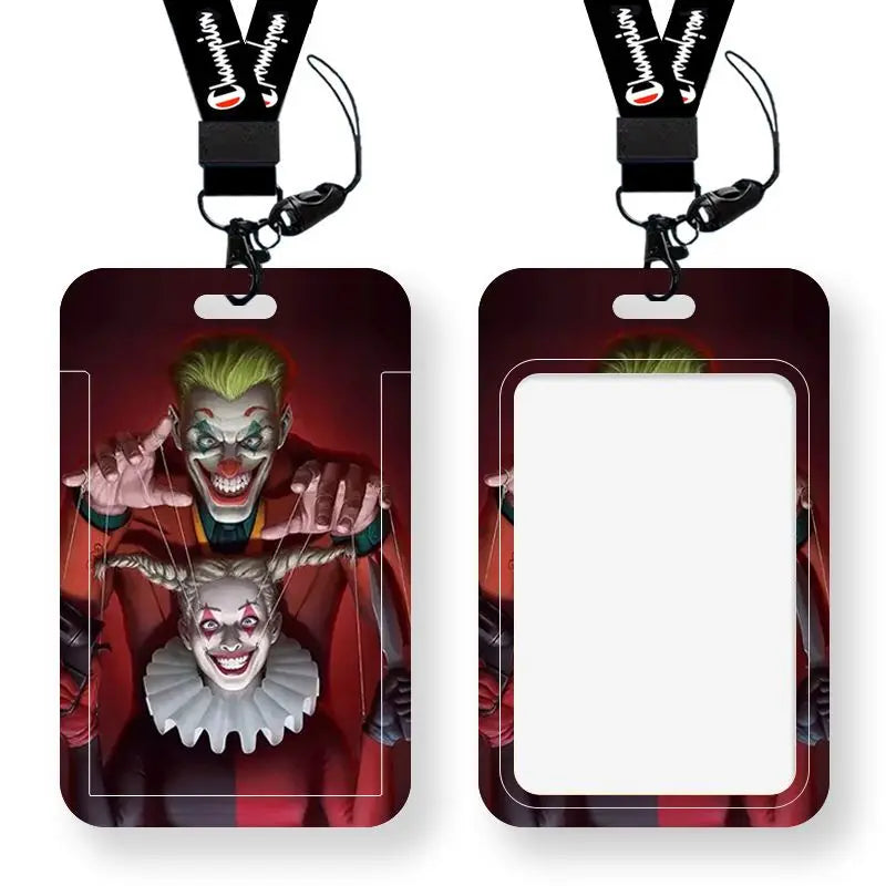 DC Joker Harley Quinn Anime Movie Periphery Student Campus Card Cover Creative Cartoon Lanyard Work Card Protective Cover Gifts