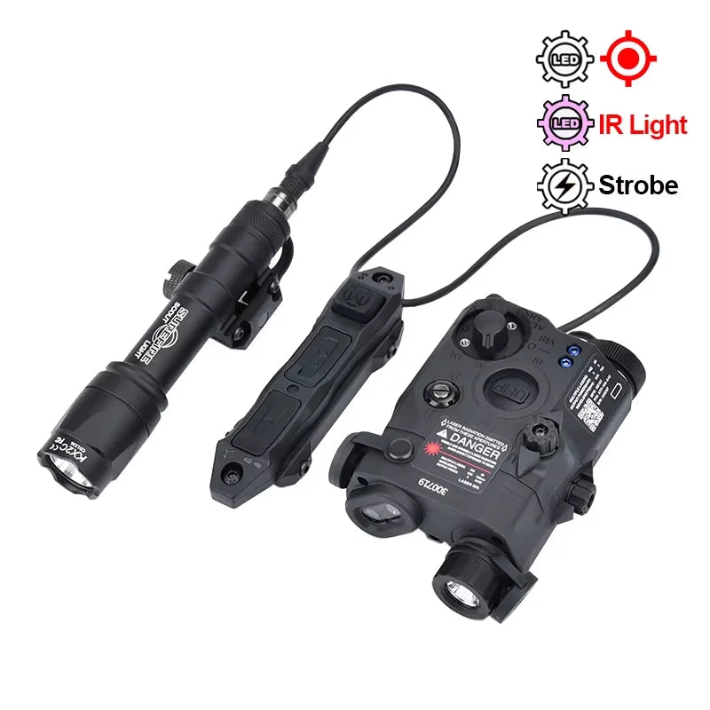 Tactical UHP AN PEQ 15 PEQ-15 LA5C Red Green Blue Dot Laser Indicator IR Fill Light Airsoft SF M600 Sureifr M600C LED Flashlight