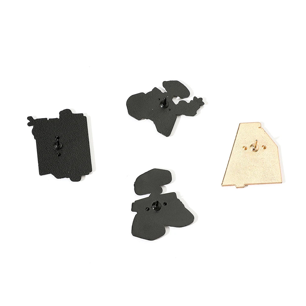 4 Pcs Personality Animation Cartoon Walle Brooch Cute Robot Enamel Pin Metal Badge Jewelry Backpack Clothes Accessories Gift