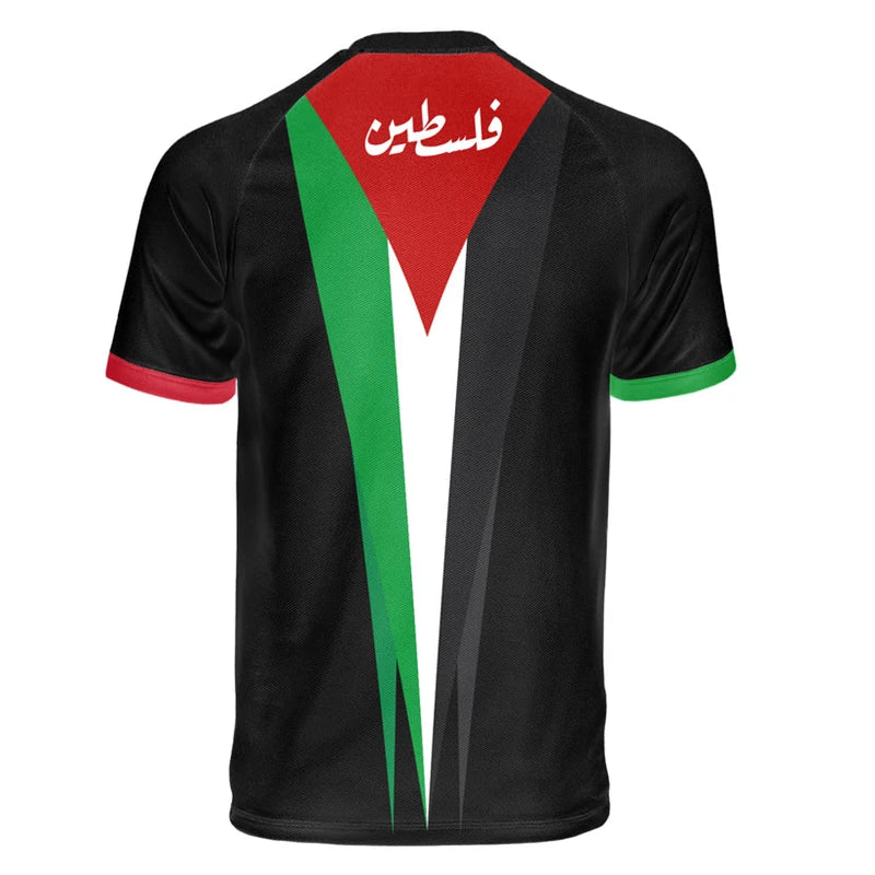 Fashion Palestine Flag Football T Shirts Summer Casual 3D Printed Mens Sports Jersey Loose O Neck Quick Dry Breathable Tees Tops