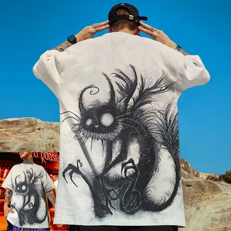 New Men's T-Shirt 3d Print T-Shirt For Men Summer Funny Man Clothing Loose Oversized Short Sleeve Tee American Retro T-Shirt Top