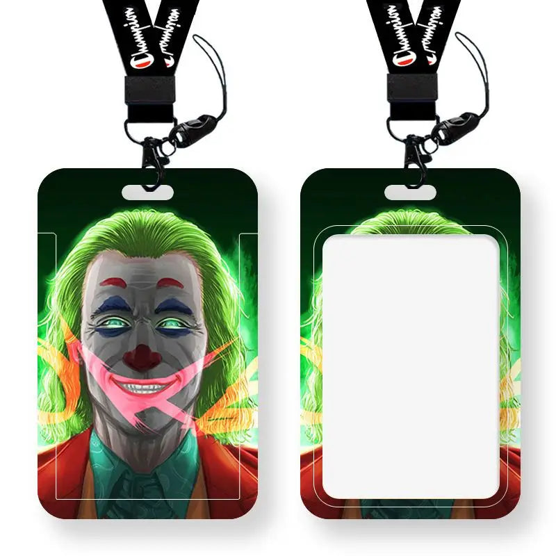 DC Joker Harley Quinn Anime Movie Periphery Student Campus Card Cover Creative Cartoon Lanyard Work Card Protective Cover Gifts