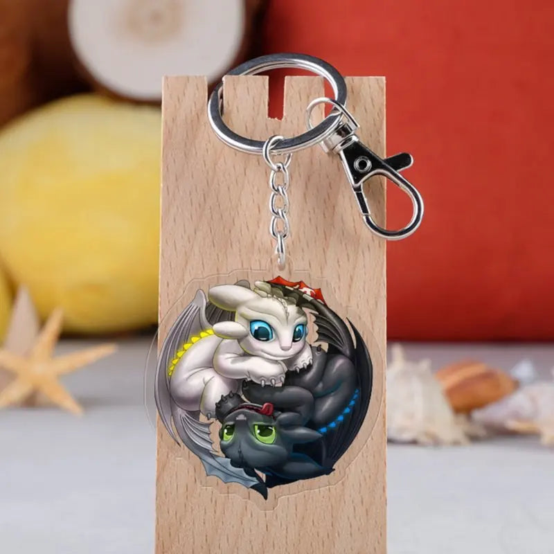 Creative keychain dragon Cute Cartoon Couple DIY Buckle Pendant with Male and Female Ring Ins Personalized