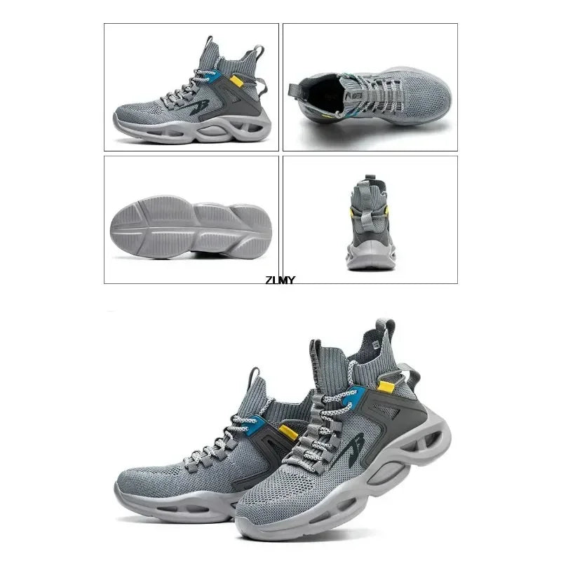 Tactical Boots for Man Breathable Work Safety Boots with Steel Toe Fashion Work Shoes Men Anti-stab Anti-smash Sneaker
