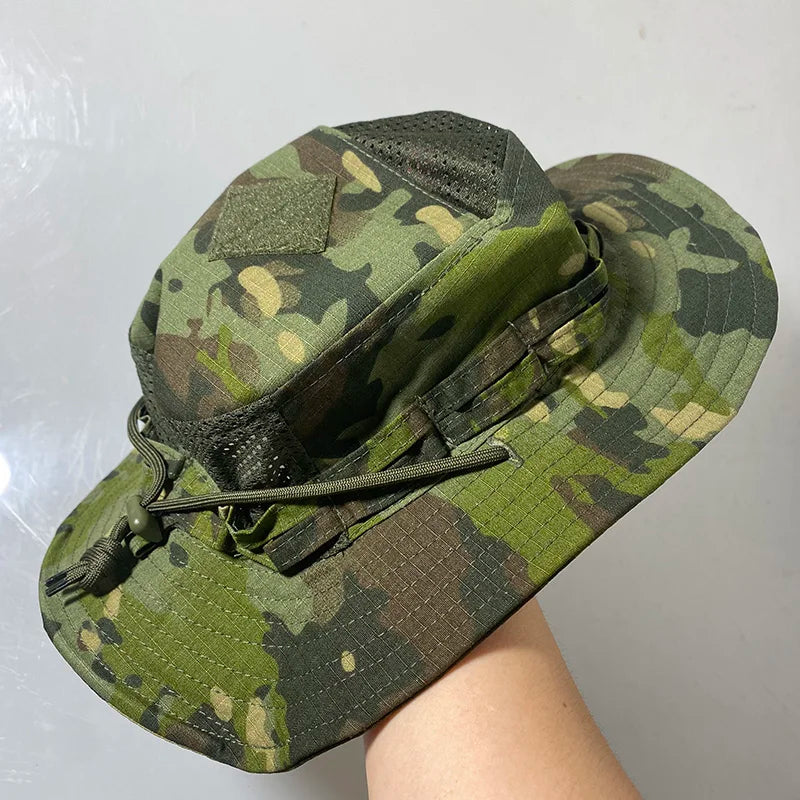 Tactical 2.0 Boonie Hat Summer Mesh Camouflage Combat Cap Multicam Outdoor Sports Training Fishing Hiking Camping Hunting Hats