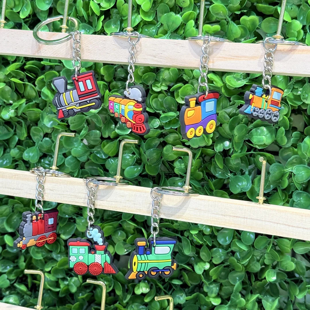 1PCS Keychain Train Cartoon Cute Keyring fit Car Key Accessories Woman Children Birthday Souvenir Friends Party Gifts