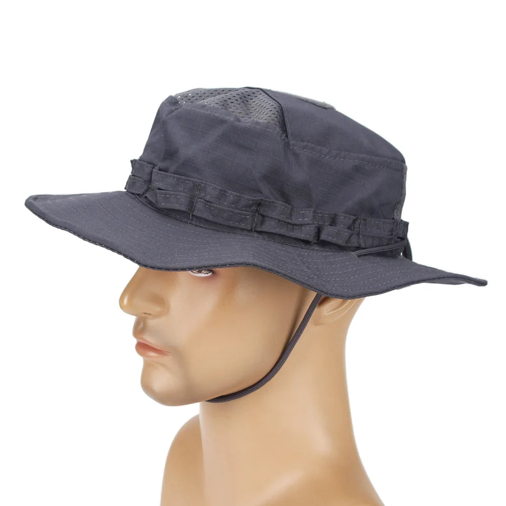 Tactical 2.0 Boonie Hat Summer Mesh Camouflage Combat Cap Multicam Outdoor Sports Training Fishing Hiking Camping Hunting Hats