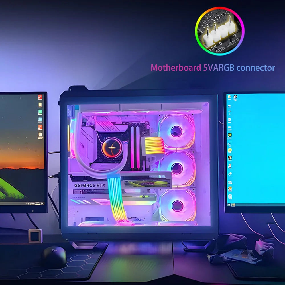 ARGB Sync Board for PC Power Supplies 24-pin GPU Graphics Cards 8-pin Cables and Chassis Illuminated Neon Cables RGB LED Strips