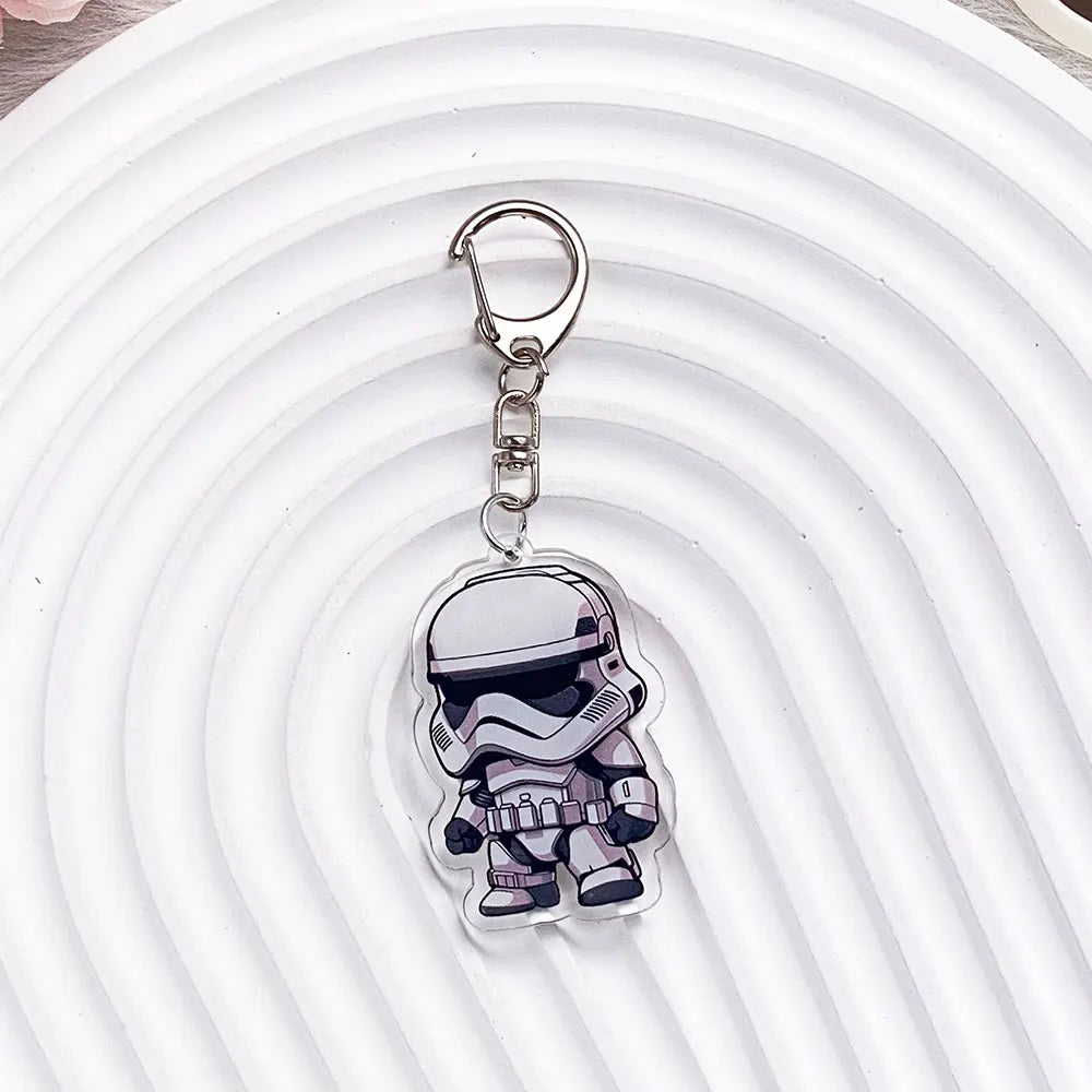 Star Wars Acrylic Keychain Luke/Anakin/Yoda Jedi Charm with Lightsaber Design, Sci-Fi Movie Collectible Keyring Gift For Friends