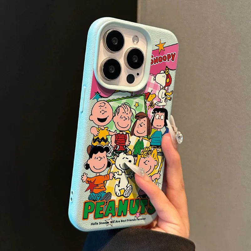 Kawaii Snoopy Phone Case for IPhone 11 12 13 14 15 16 Pro Max XR XSMAX 7 8 Plus Mini Lovely Y2K Cartoon Glitter Cover