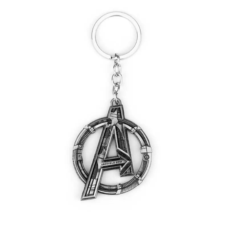 Marvel Superhero Keychain Avengers Logo Badge Metal Vintage Pendant Keyring Car Backpack Key Holder Jewelry Accessories Gifts