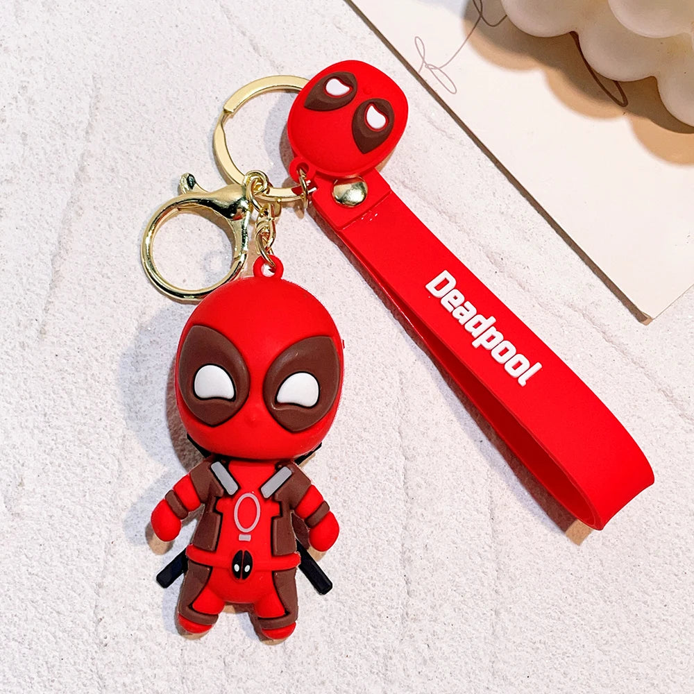 Marvel Deadpool Keychain - Funny Q Version Keyring, Cute Anti-Hero Backpack Charm for Fans & Couples (Gift Idea)
