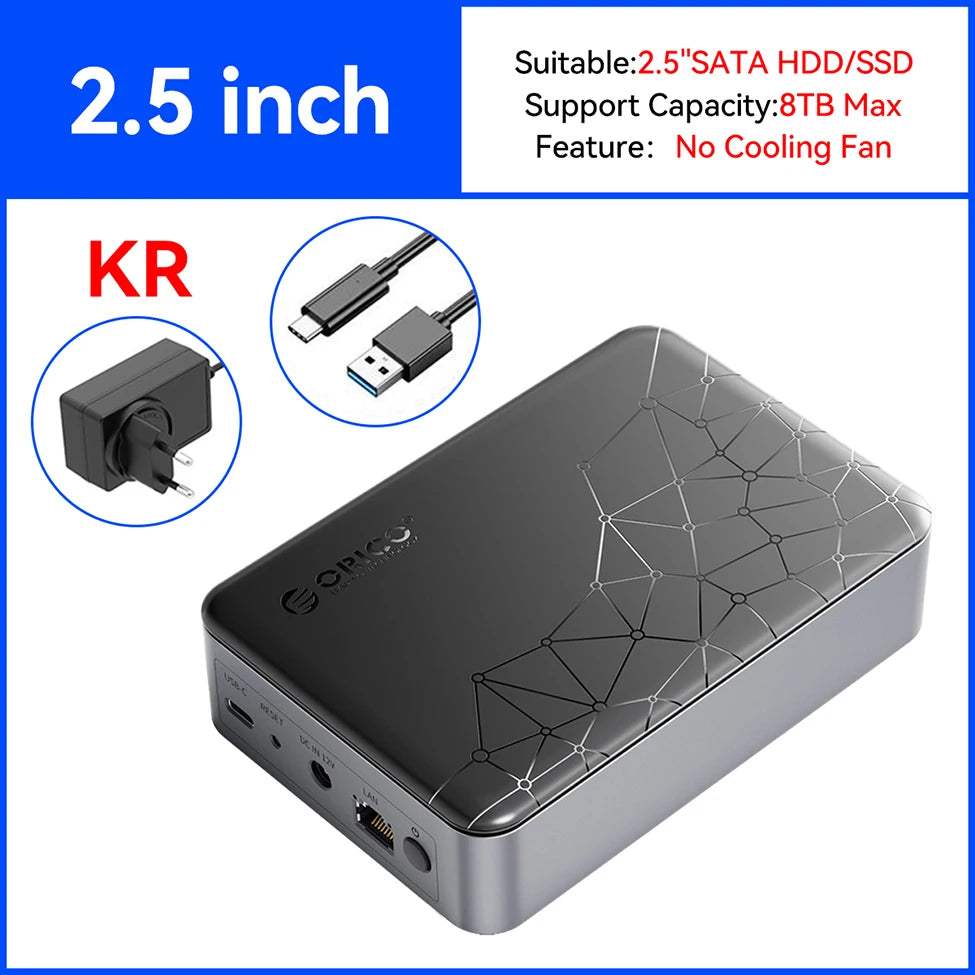 ORICO Private Cloud Nas Network Storage Server Personal Home Automatic Backup 2.5/3.5"SATA HDD Case External Hard Disk Enclosure