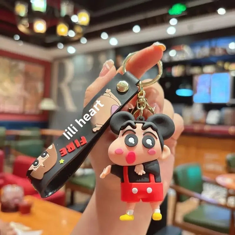 Cartoon Crayon Shinchan PVC Keychain Cute Transformation Doll Bag Pendant Gift Keychain Collectible Toys Backpack Decoration