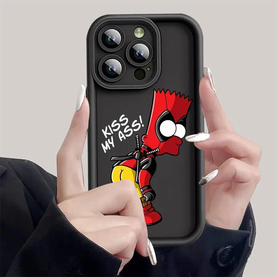 Funny Cartoon SimpsonS Phone Case for iPhone 15ProMax 13 Mini 12 Pro 16 11 Pro SE XS Max 8 7 XR 14 Plus Soft Cover Luxury