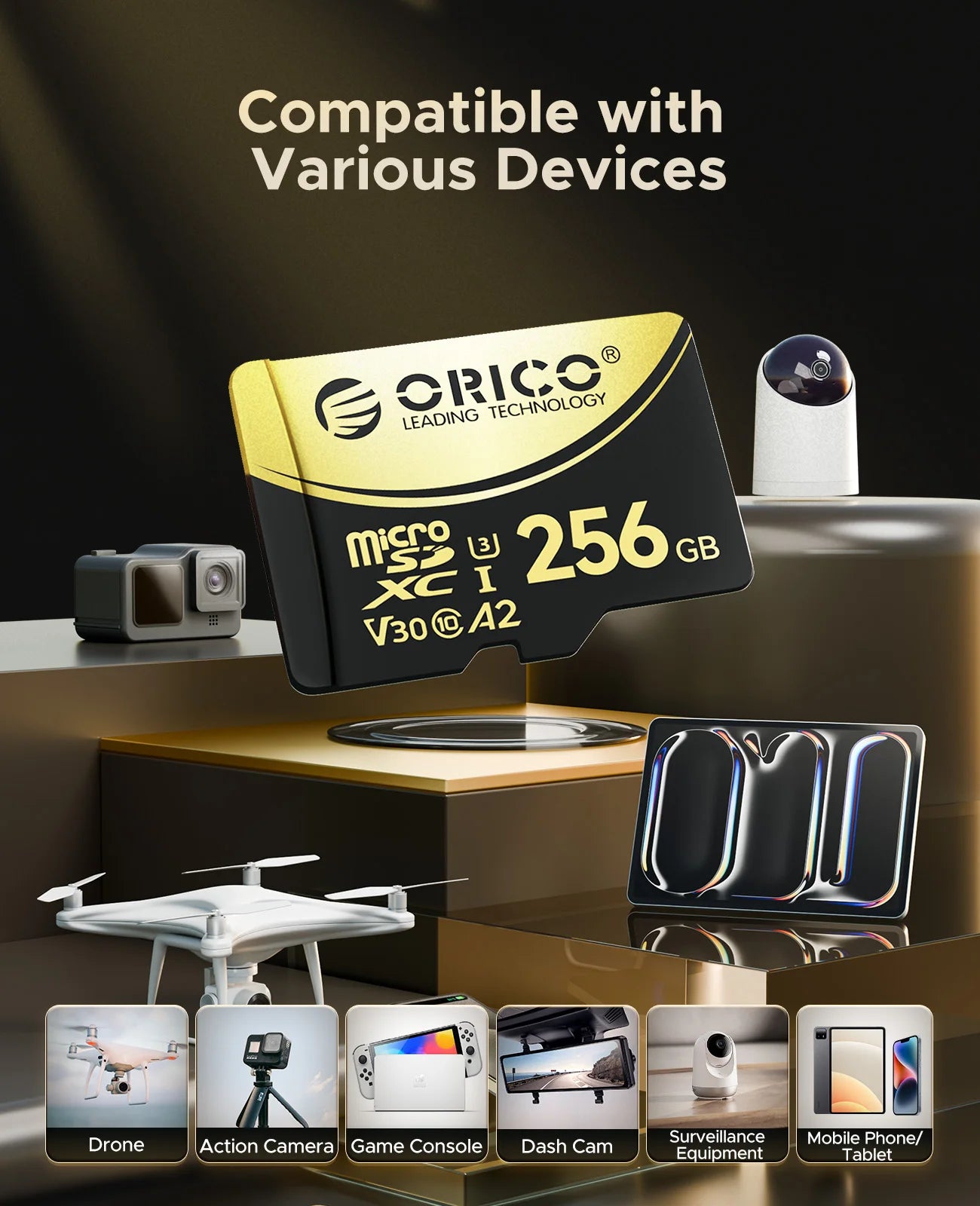 ORICO High Speed Mini SD Memory Card 512GB 256GB TF Memory Card Micro SD Card Full HD 4K Up to 180 MB/s Flash Usb Pen Drive Card