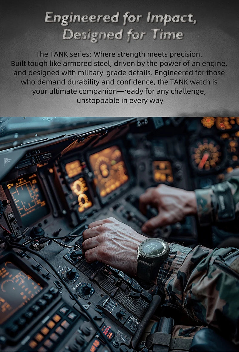 NORTH EDGE TANK 3 Men's Digital Militray Watches Outdoor Sports Watch  Pedometer Calories Compass Waterproof 50M Wristwatches