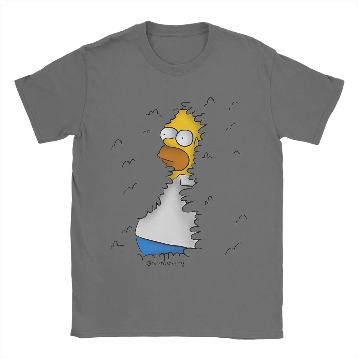 Men's T-Shirt Homer in the Bushes Simpsons Vintage Cotton Tee Shirt Short Sleeve  T Shirts O Neck Clothes New Arrival