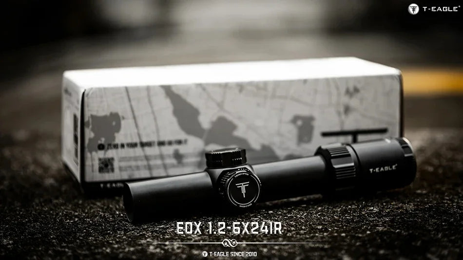 T-EAGLE EOX 1.2-6X24 IR Tactical Riflescope Hunting Spotting Rifle Scope Optical Collimator Air Gun Airsoft PCP Sight