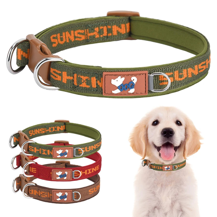 CP570--Pet dog adjustable collar，Two metal D-ring and durable buckle，Colorful prints，Suitable for large, medium, and small dogs.
