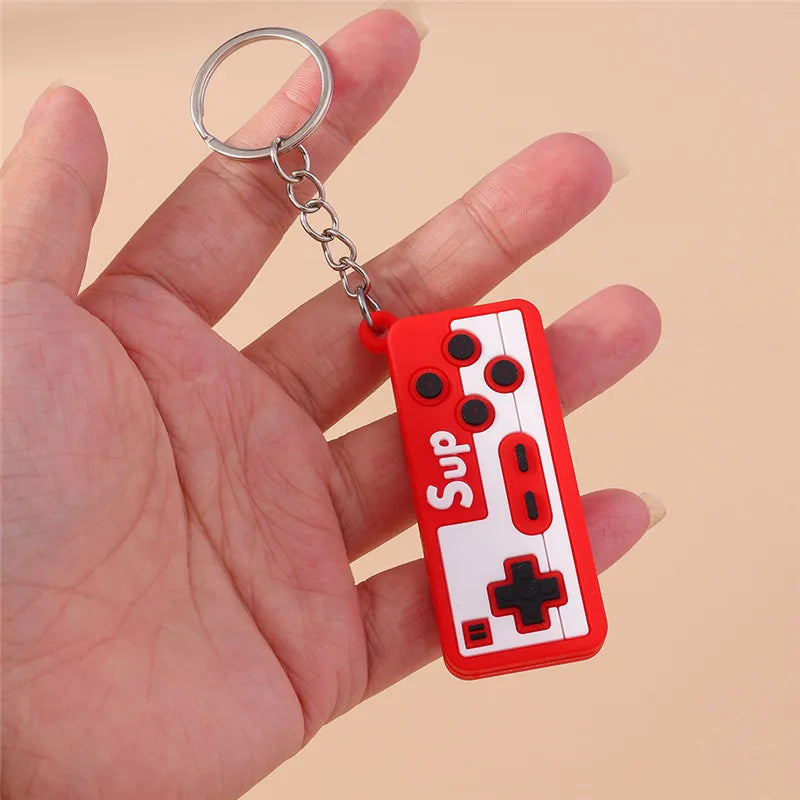 1pc PVC Individual Game Machine Keychain Mini Cartoon Game Console Gamepad Keychains for Boy Bag Pendant Car Key Birthday Gifts