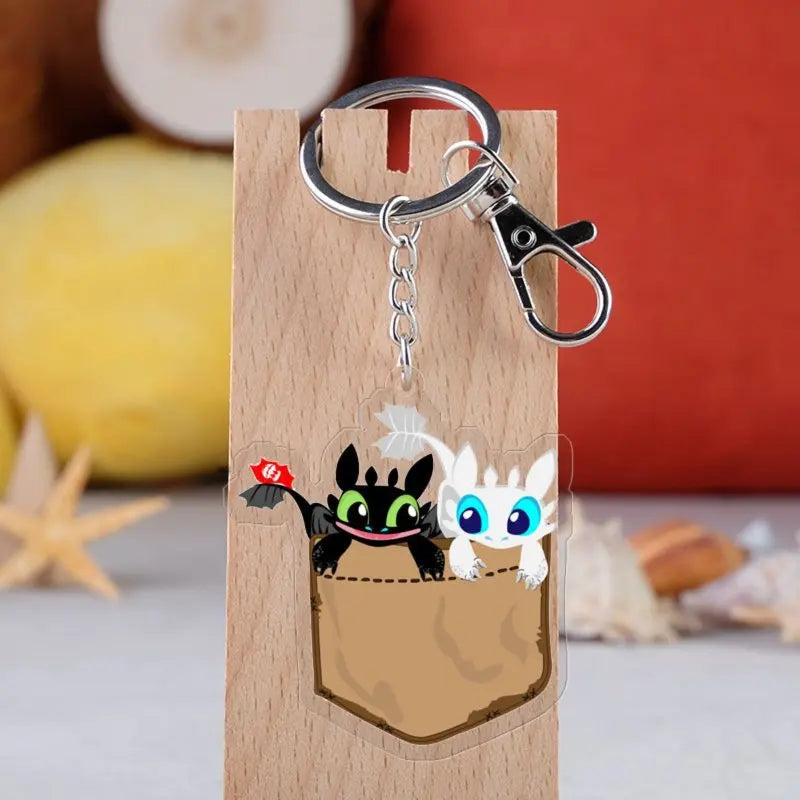 Creative keychain dragon Cute Cartoon Couple DIY Buckle Pendant with Male and Female Ring Ins Personalized
