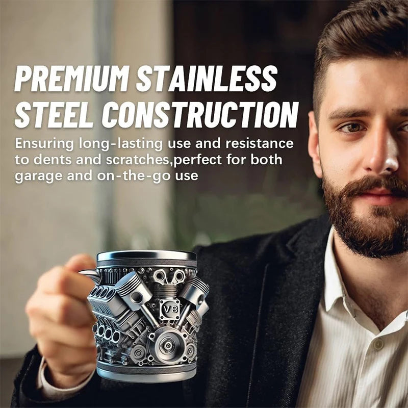 3D Engines Design Mug Engines Stainless Steel Cup Coffee Cup Beer Mugs Funny Drinking Accessories For Home And Office
