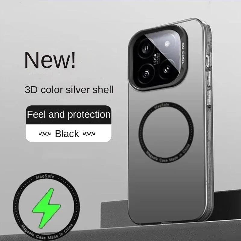 For Magsafe Wireless Charging Matte Frosted Case For Xiaomi 14 13 13T 14T Pro Color Semi-Transparent Shockproof Protection Cover