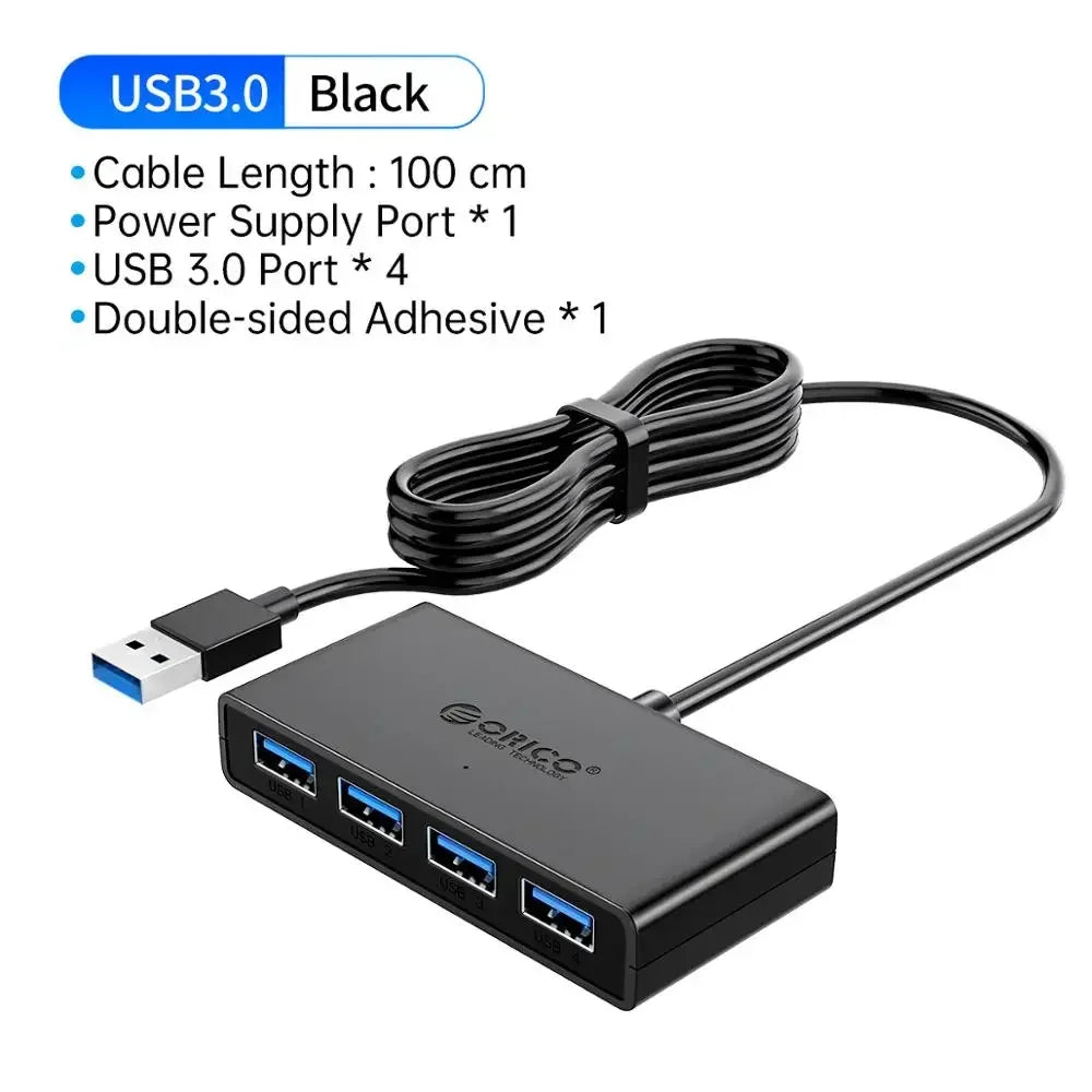 ORICO 4 Port USB 3.0 Splitter USB HUB With Micro USB Power Port Multiple High Speed OTG Adapter for Computer Laptop Accessories