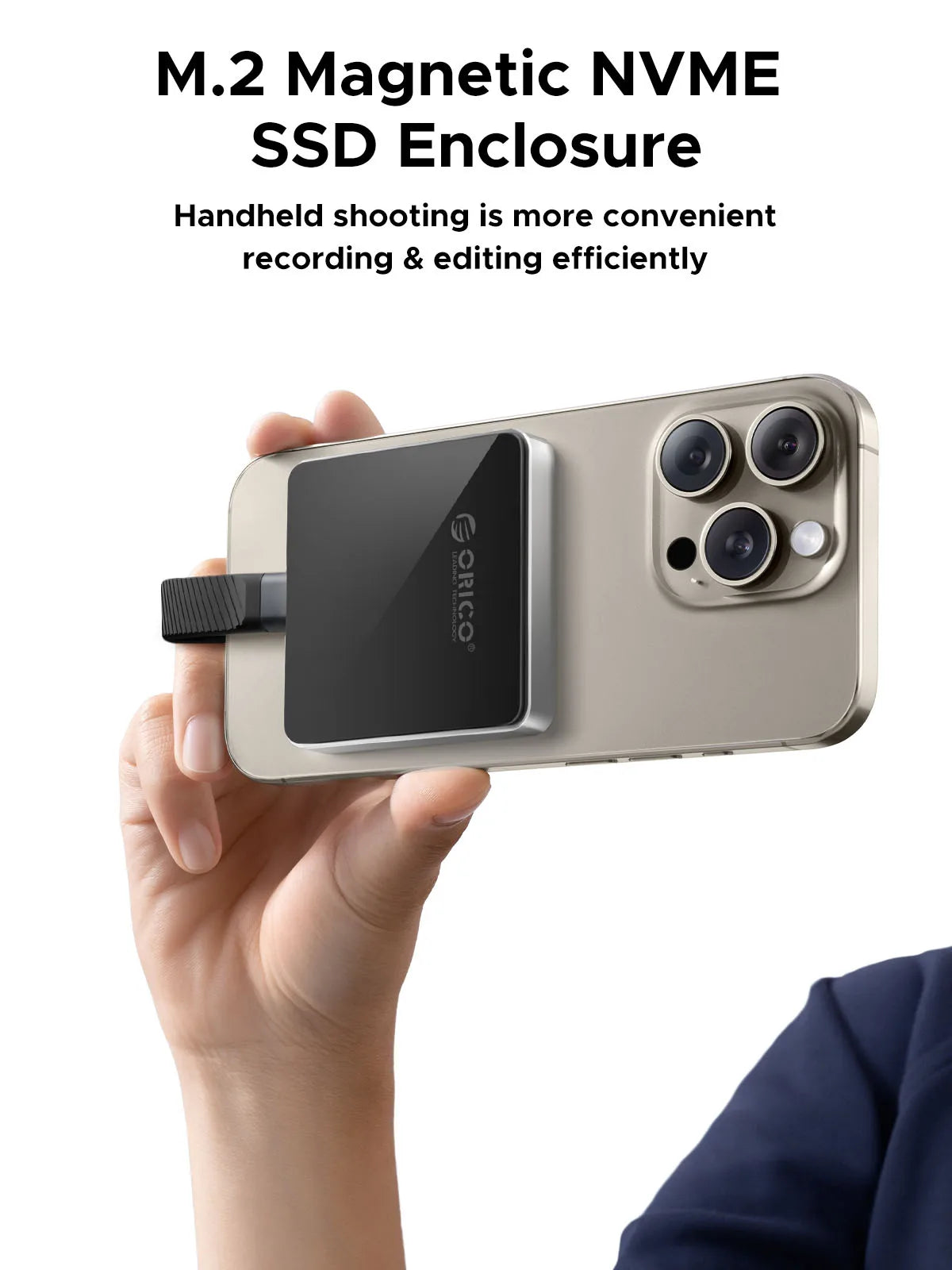 ORICO 1TB Magnetic External SSD, 4K ProRes HDR Record and Store, 2000MB/s Stable Transmission and Storage, Portable Solid State