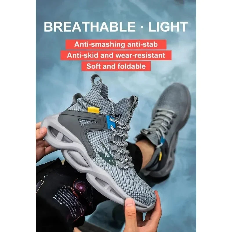 Tactical Boots for Man Breathable Work Safety Boots with Steel Toe Fashion Work Shoes Men Anti-stab Anti-smash Sneaker