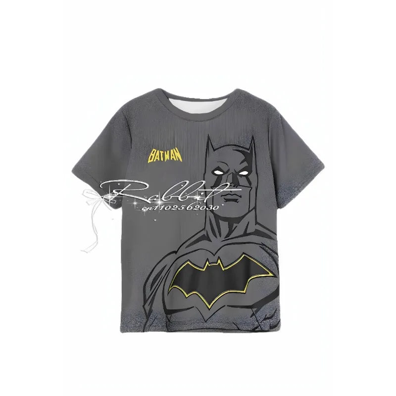 2025 Summer Classic Marvel/DC Superhero Batman Fashion Street T-shirt for Adults Children and Parents 3D Printed T-shirt