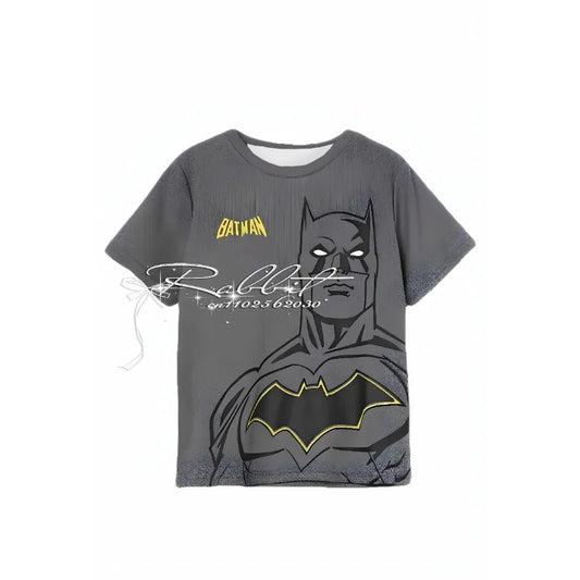 2025 Summer Classic Marvel/DC Superhero Batman Fashion Street T-shirt for Adults Children and Parents 3D Printed T-shirt