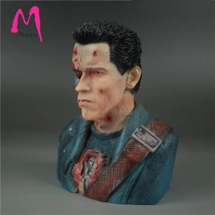 Terminator Bust Statue for Desk Decoration, Bust Statue, Statue Toy, Battle Damage Collection, Terminator, T800, 1:4, 24cm, New