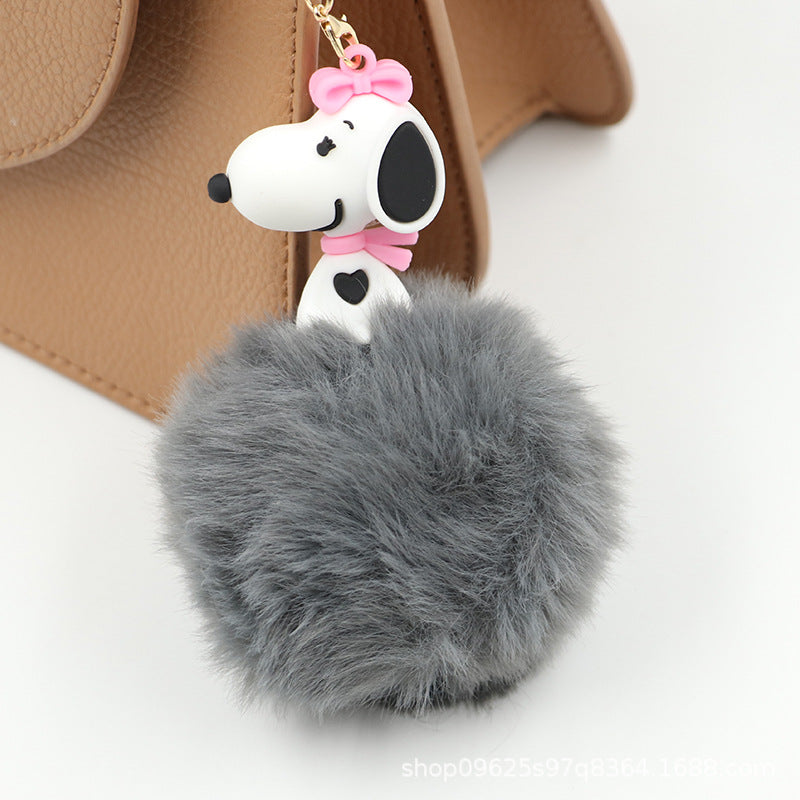 Kawaii Snoopy Keychain PVC Cute Cartoon Doll Keyring Pendant Couple Car Keyholder Creative Bag Charm Accessories Kids Gifts
