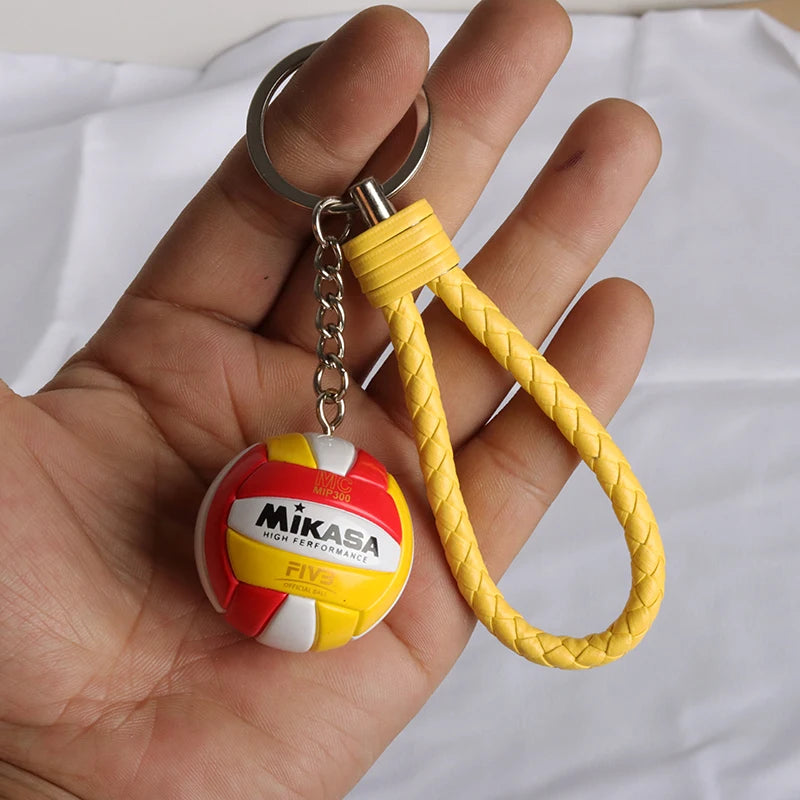 1pcs PVC  Volleyball Keychain Ornaments Business Volleyball Men Women Gifts Beach Ball Sport Key Chain  jewelry gift