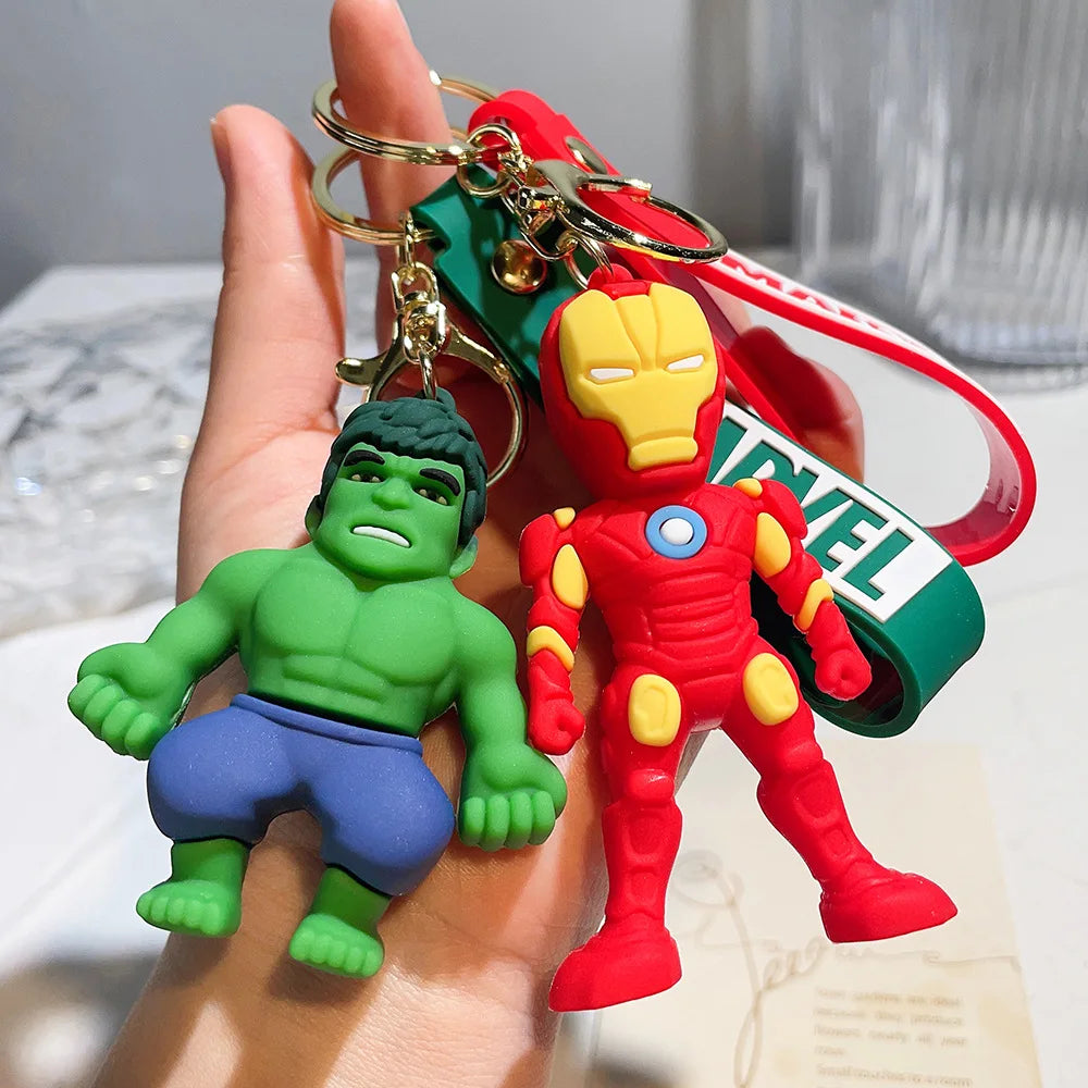 MINISO Avengers Marvel Key Chains Superheroes Iron Man Captain America Car Key Decor Keychains Backpack Pendants Accessories