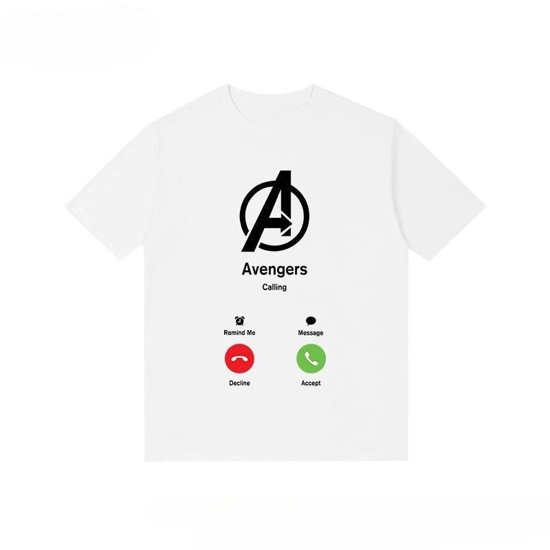 Marvel T-shirt Avengers Captain America Iron Man Summer Short Sleeve Cotton Print T-shirt 2025 Men Women Fashion Casual Tee Tops