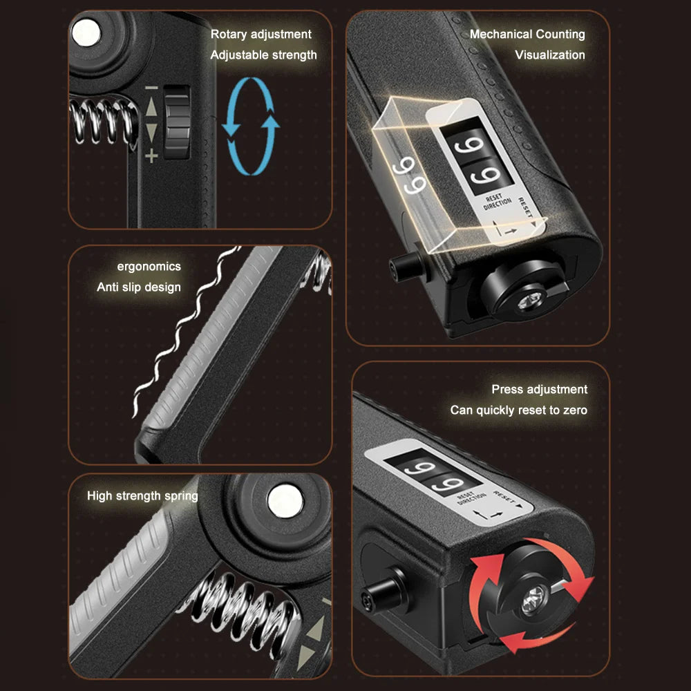 ﻿ Grip Strength Trainer Forearm Strengthener Anti Slip Grip Exerciser Trainer Adjustable Resistance for Gym Fitness