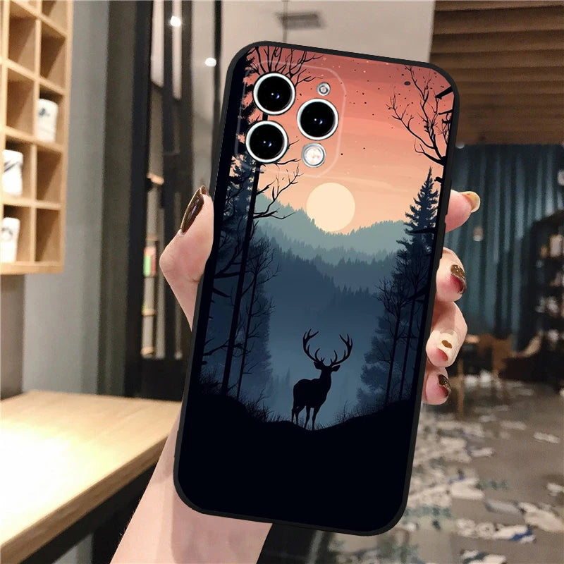 Hunting Deer Phone Case For iphone 17 Pro Max Air 16 15 14 13 Pro Max 15 16 Pro 15Plus