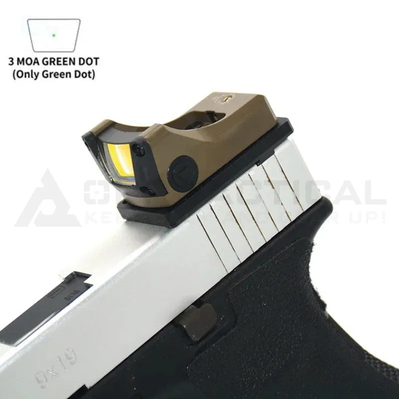 Tactial M1 Green/Red Dot Sight 3MOA with Full Original Markings Airsoft Optics with 20mm Rail and Universal Glock Mount Plate