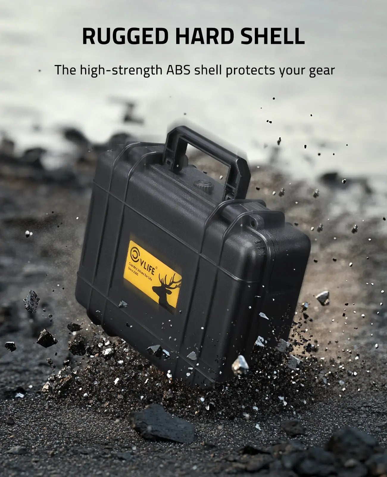 CVLIFE Gun Case Handgun Cases Hard Shell Case with Customizable Pre-cut Foam Insert Waterproof Handgun Box for Travel Outdoor