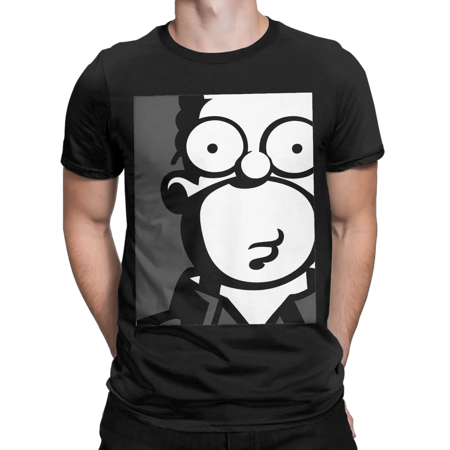 Men Homer Simpsons Funny T Shirts  Pure Cotton Tops Leisure Short Sleeve Crewneck Tee Shirt Plus Size T-Shirts