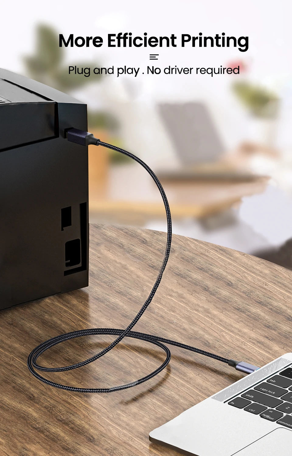 Type C to USB B 3.0 Data Cable USB C Male to USB B Male Adapte Cable For Docking Station External Hard Drivers Scanner Printer