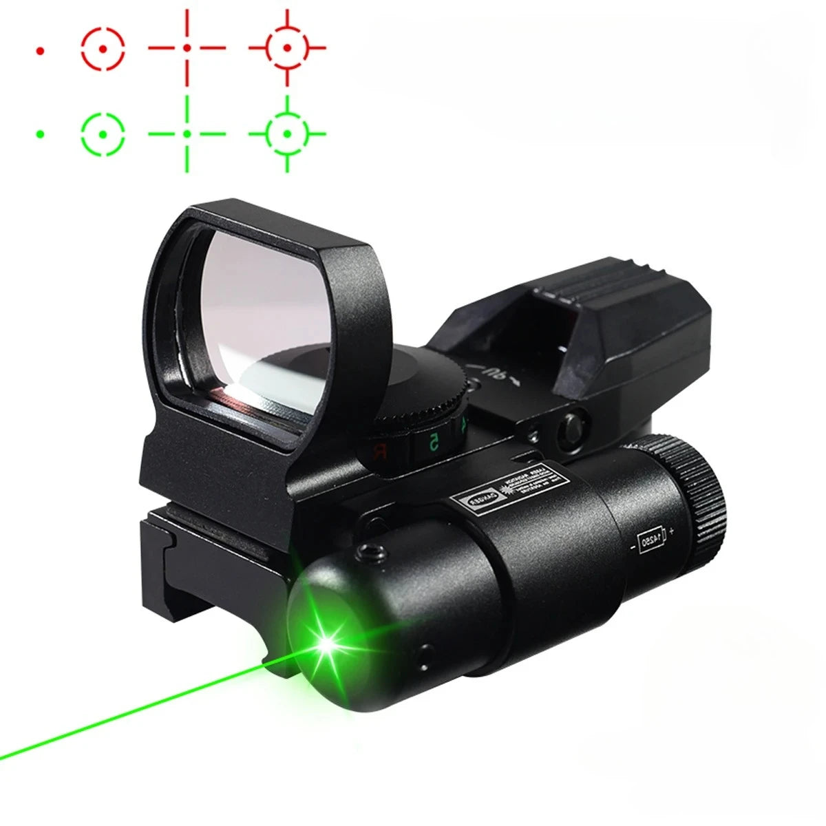 Tactical HD101 Red Dot Sight Series with Laser Combination Riflescope Optical Airsoft Adjustable Reflex 4 Reticle Scope Hunting