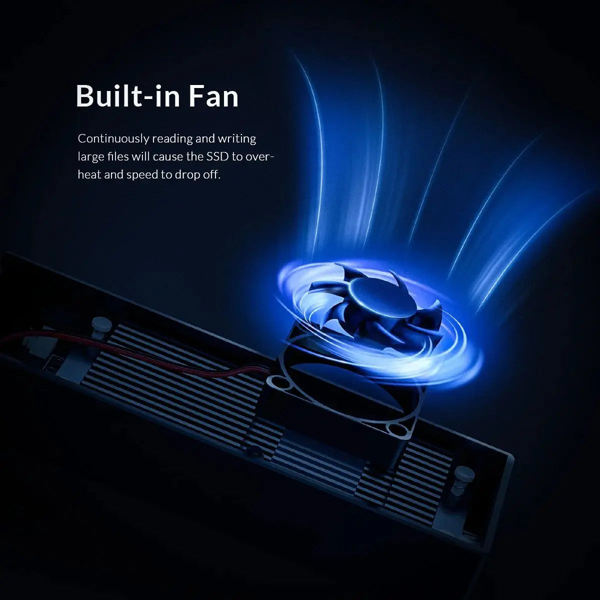 ORICO 20Gbps M.2 NVME SSD Case with Built-in Cooling Fan Type-C M2 NVME SSD Enclosure For M.2 NVME 2230 2242 2260 2280 SSD